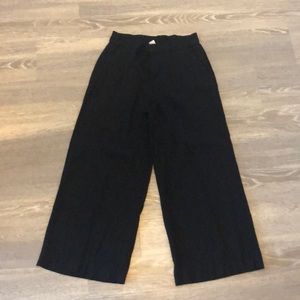 Old navy black linen cropped wide leg pants